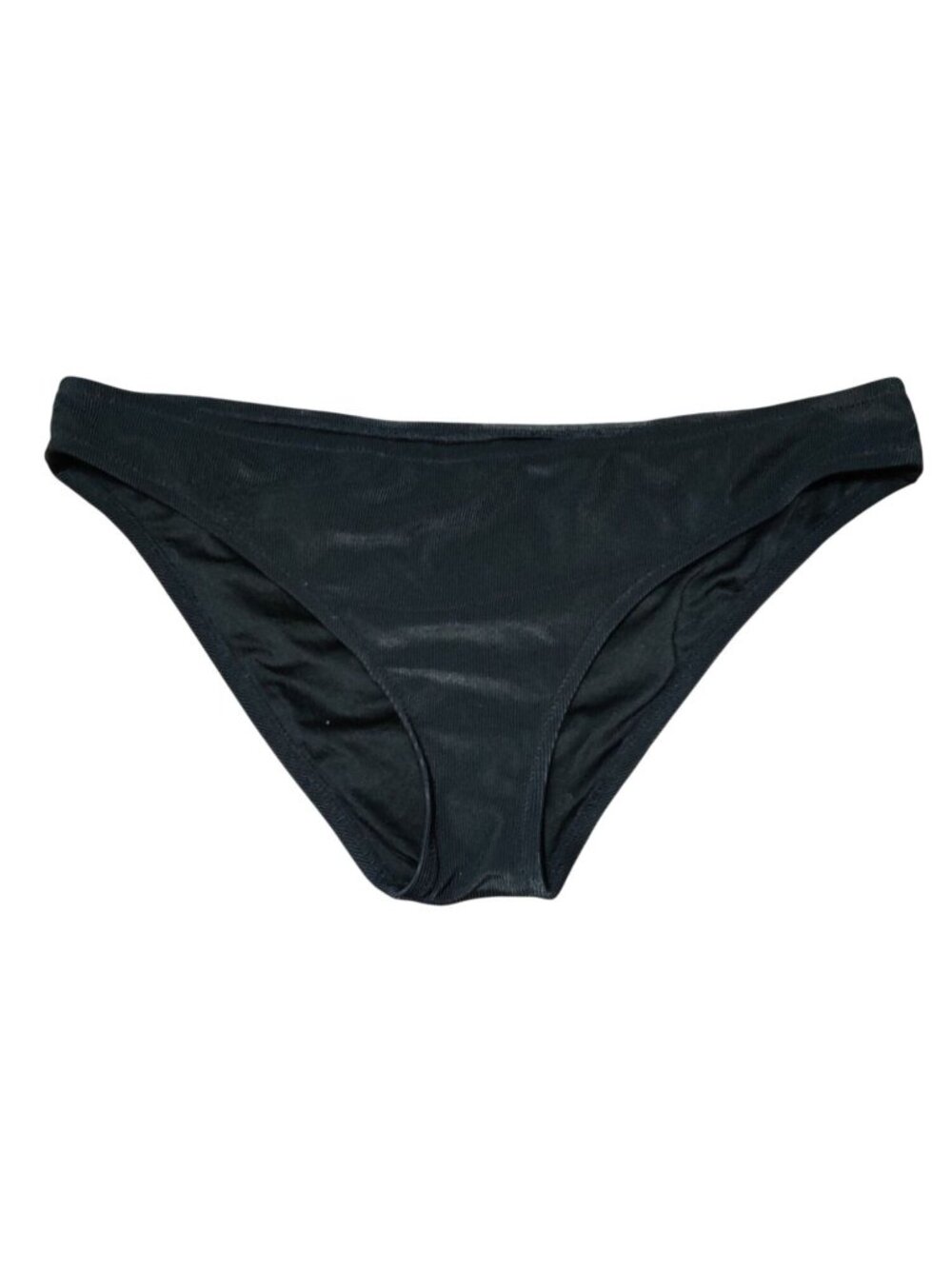 Shade & Shore Size Large Swim Bottom Black Ribbed Low Rise Hipster Bikini Beach
